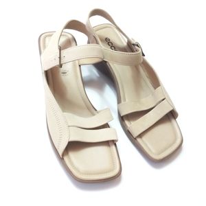 Ecco vegetable tanned leather slingback sandals